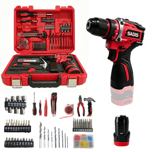 SADIS Lithium-Akku-Handbohrmaschinen-Set mit Hochleistungs-Elektrobohrer, Ladegerät, Bits & Kunststoffkoffer für Heimwerker und Metallbohrarbeiten - Product Image 1