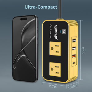 Xe biến tần 12V để Ba đầu ra sửa đổi Sine Wave 200W Ô tô chuyển đổi điện - Product Image 4