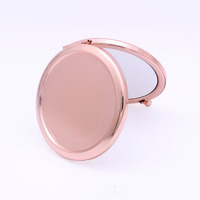 Miroir de maquillage portable HD pliable rectangulaire double face en métal mignon à faire soi-même – Vente en gros