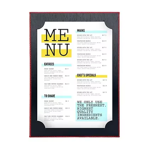 Porta Menús Personalizado de Piel Sintética, Porta Menús de Una Sola Página, Cubierta para Menús de Restaurante - Product Image 1