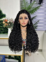 Cabello humano 100% natural de alta densidad 13*4 con ondas súper dobles tipo agua.