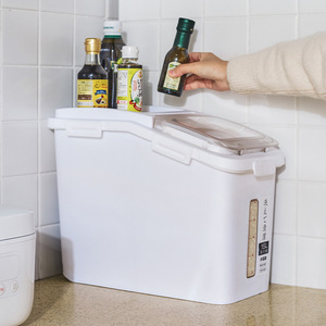 <b>Rice</b> Storage <b>Container</b> 50L 25L 15L Airtight Moisture Proof For <b>Rice</b> Flour Pet Food Rectangle Lid With Measurement - Product Image 2