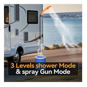 Douche électrique portable rechargeable par USB pour le camping, la randonnée et les activités de plein air - Product Image 4
