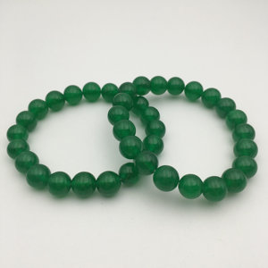 Bracelets en perles personnalisés 6mm 8mm 10mm Perles de <span class=keywords><strong>jade</strong></span> vertes teintes Perles rondes Bracelets en perles pour femmes hommes 7,5 pouces de longueur - Product Image 3