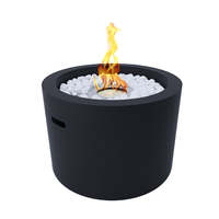 Cheminée au bioéthanol brasero de jardin rond pour extérieur intérieur RODI Black Dia. Foyer de marque DIVINA FIRE de 47.5cm fabriqué en Italie