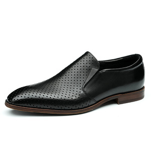 Zapatos de Cuero con Punta Abierta para Hombre, Estilo Casual de Negocios, Cuero Vacuno Genuino, Suave y Transpirable - Product Image 1