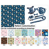 Ensemble personnalisé de laisse et collier pour chien en nylon, motif fusée astronaute, serviette anti-bave, harnais, ensemble de 6 pièces