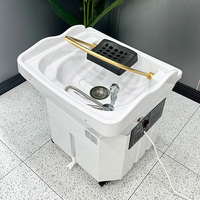 Équipement de Spa de Tête Portable pour Salon, Bassin Mobile de Lavage de Cheveux avec Lit de Massage Portable et Shampooing