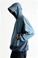 Veste d'extérieur légère, imperméable, coupe-vent, en softshell, à capuche, col haut, poignets et ourlet ajustables, tissu respirant, séchage rapide