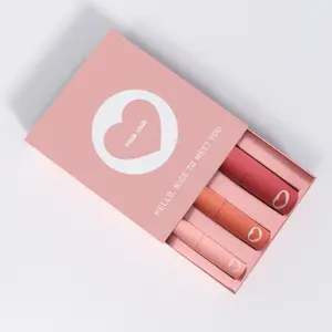 Aangepaste Lipgloss Papieren Verpakking Roze Glijdende Papier Lipgloss Doos