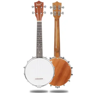 China Großhandel anpassbare IRIN gezupft Saiten instrument Sapele vier Saiten Ukulele Mini Banjo