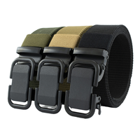 Boucle de ceinture tactique en fer à verrouillage automatique avec détection rapide et déclenchement rapide, 120 cm, en polyester, pour usage extérieur masculin