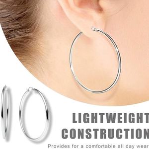 Lot de 12 paires de boucles d'oreilles créoles en acier inoxydable pour femmes et filles, 12 tailles (10-70 mm), ensemble de boucles d'oreilles étanches - Product Image 2