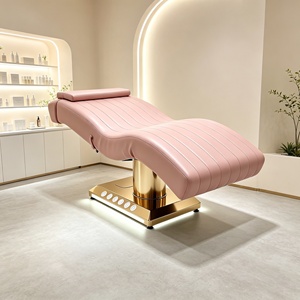 Luxury Adjustable Height <b>Foldable</b> Beauty Salon Curved pink Beauty Massage <b>Table</b> Lash Bed - Product Image 6