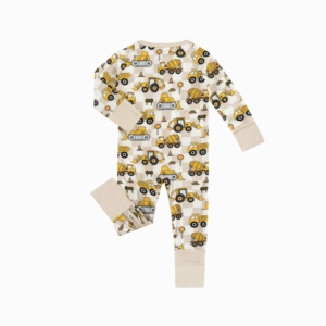 Vêtements <span class=keywords><strong>pour</strong></span> bébé garçon vintage à imprimé pelle Miozing, vêtements en bambou <span class=keywords><strong>pour</strong></span> bébé sans produits chimiques <span class=keywords><strong>pour</strong></span> les petits amateurs de construction, logo personnalisé - Product Image 2