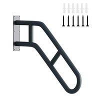 Jh-mech barre d'appui de sécurité de 1.25 pouces de diamètre jardin enduit de poudre noire 1 à 3 étapes escaliers pliants mains courantes