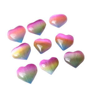 Cristal de guérison naturel de coeur de sélénite d'aura poli en gros pour la méditation et les cadeaux colorés et uniques - Product Image 4
