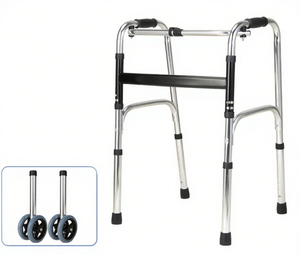 Marchette pliante en aluminium pour adultes âgés à quatre pattes Aide à la marche médicale Certification CE Conception durable pour usage hospitalier à domicile - Product Image 3