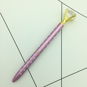 Stylo à bille rotatif en métal avec pointe diamantée décorative, multicolore, logo personnalisé, idéal pour les fêtes à thème, petit cadeau - Product Image 1