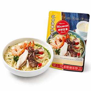 Spaghetti surgelés au fromage et aux fruits de mer de notre usine chinoise pour la restauration, les buffets d'hôtels, l'OEM, les marques privées, l'exportation et l'importation en gros de produits de la mer. - Product Image 1