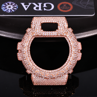 Lunette de montre de luxe entièrement pavée de moissanite pour DW-6900 Mod, certifiée GRA, style Hip Hop, pièces de rechange pour montre personnalisée