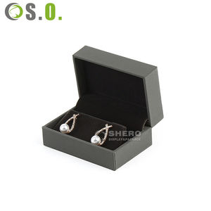 Caja de Embalaje de Joyería de Papel con Aspecto de Cuero Sintético Dorado Personalizada al por Mayor para Anillos, Collares y Colgantes, Embalaje y Exhibición - Product Image 1