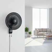 Ventilateur mural électrique à commande mécanique à trois vitesses, 5 pales, 17,9 pouces, en plastique, haute qualité, marque OEM, garantie 1 an