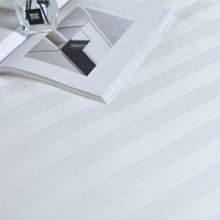 Stripe Jacquard satin 100% coton housse de couette ensemble 60*40S 240TC blanc reine King size drap de lit ensemble draps de lin ensemble de literie
