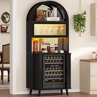 Meuble de rangement et de présentation en bois éclairé sur mesure pour bouteilles de vin, grand meuble d'angle pour salon, bar, salle à manger