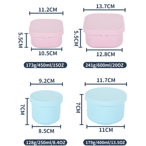Contenedor de Alimentos de Silicona Bento 250 ml 600 ml Libre de BPA, a Prueba de Fugas, Apto <span class=keywords><strong>para</strong></span> Microondas, Reutilizable con Tapa <span class=keywords><strong>para</strong></span> Preparación de Comidas, Lonchera - Product Image 5