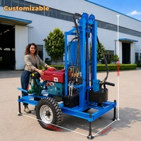 Installation portable de forage de puits d'eau personnalisable en usine 200m diesel 25HP Machine de creusement de puits à vendre