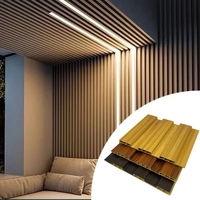 Revêtement mural intérieur WPC de conception moderne Perfecto, panneaux muraux WPC, matériaux de décoration murale, grilles 3D en bois