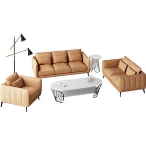 Noric post-moderne de luxe canapé 1 + 2 + 3 combinaison canapé en cuir de loisirs petit salon familial meubles - Product Image 4