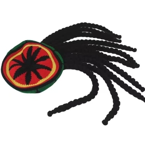 Bonnet en tricot 100% acrylique avec broderie à la main style dreadlocks <span class=keywords><strong>Rasta</strong></span>, fausses dreadlocks, style reggae, casquette rayée, pour hommes et femmes, chaud pour l'hiver, costume - Product Image 2