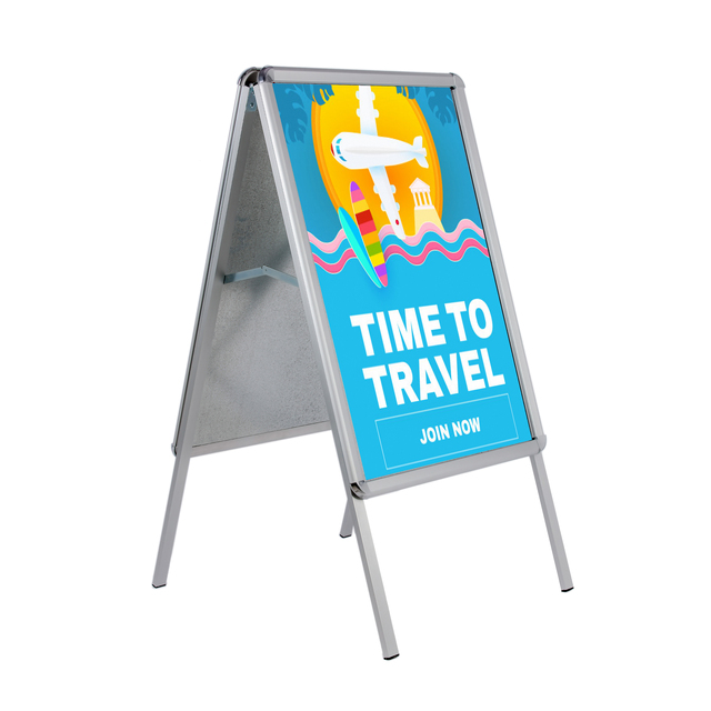 CYDISPLAY Modern Eco-Friendly 25mm Corner Sidewalk Sign Snap A-Frame Stand Double Sided Advertising Board Outdoor A1 A0