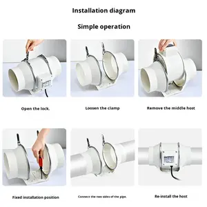 Puissant silencieux haute puissance électrique OEM <span class=keywords><strong>Double</strong></span> roulement <span class=keywords><strong>fumée</strong></span> <span class=keywords><strong>conduit</strong></span> d'échappement Booster ventilateur <span class=keywords><strong>de</strong></span> Ventilation avec prise EU/US - Product Image 4