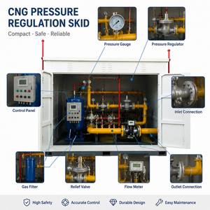 Système de réduction de pression de <span class=keywords><strong>gaz</strong></span> naturel GNC, régulateur, débit 200-2000 Nm/h, pression de sortie 10 kPa-0,6 MPa <span class=keywords><strong>pour</strong></span> stations de ravitaillement - Product Image 3