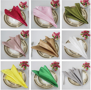 Nhà Hàng Dinner Satin Wedding Cloth 100% <span class=keywords><strong>Polyester</strong></span> Khăn Ăn Cho Cô Dâu - Product Image 5
