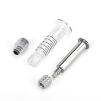 Seringue en verre Luer Lock de 1 ml avec piston en acier inoxydable 316 argenté et système de libération d'air