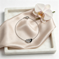 Bracelets de créateur pour femmes en argent sterling 925 plaqué platine avec breloque en zircon et cadeau pour les occasions festives