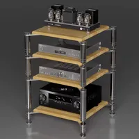 GOB-059 Hi-Fi Amfi Rafı Ses Sistemi Standı Hoparlör Rafı AV Ekipman Dolabı Darbeye Dayanıklı İzoleli Raf (Amfi ve CD Çalar için)