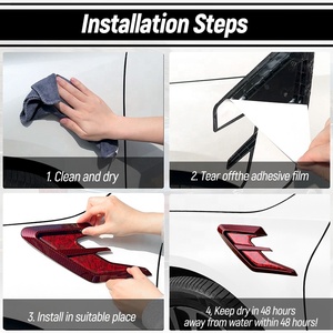 Red Car Aerodynamic Fender Lip Stickers Aerodynamic Car Side Wing Decals Easy-Adhesive Retrofit <strong>Spoilers</strong> Side Air Flow Sticker - Product Image 6