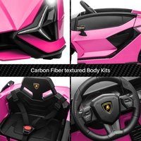 Voiture à pédales rose 12V pour enfants de 2 à 4 ans et de 5 à 7 ans, jouet en plastique à piles avec télécommande