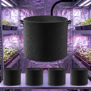 Sacs <span class=keywords><strong>de</strong></span> culture <span class=keywords><strong>de</strong></span> 5 gallons, lot <span class=keywords><strong>de</strong></span> 4, sacs à plantes en tissu non tissé résistants, pots <span class=keywords><strong>de</strong></span> culture respirants avec poignées - Product Image 3