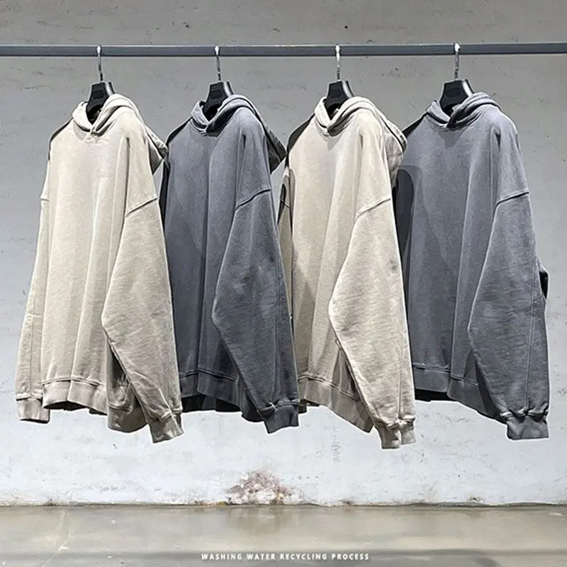 Wholesale Autumn Winter New Fashion Oversized Plain Pullover Hoodie 100% Cotton Casual Sports Side Pockets New Fashion Hoodie