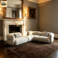 OKF Canapé sectionnel en velours blanc 4 places personnalisable Design moderne élégant et minimaliste pour villa bureau salon simple