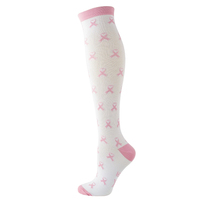 Chaussettes de compression de voyage en nylon colorées sur mesure, hauteur genou, 15-20 mmHg, chaussettes de compression pour infirmières, pour femmes