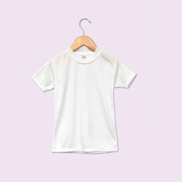 Детская белая футболка из полиэстера S/S