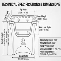 Équipement de toilettage pour animaux de compagnie DPbathe Luxury Smart Temp Control Milky Micro-Bubble Acrylic Pet Grooming Spa