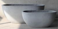 Pots à fleurs ovales hauts en argile fibreuse, jardinières de qualité supérieure pour une utilisation en intérieur/extérieur